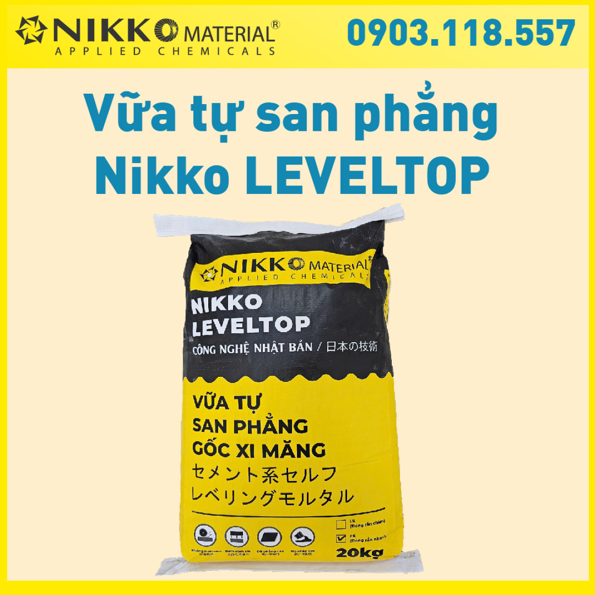 NIKKO LEVELTOP FS – Vữa tự san phẳng đóng rắn nhanh