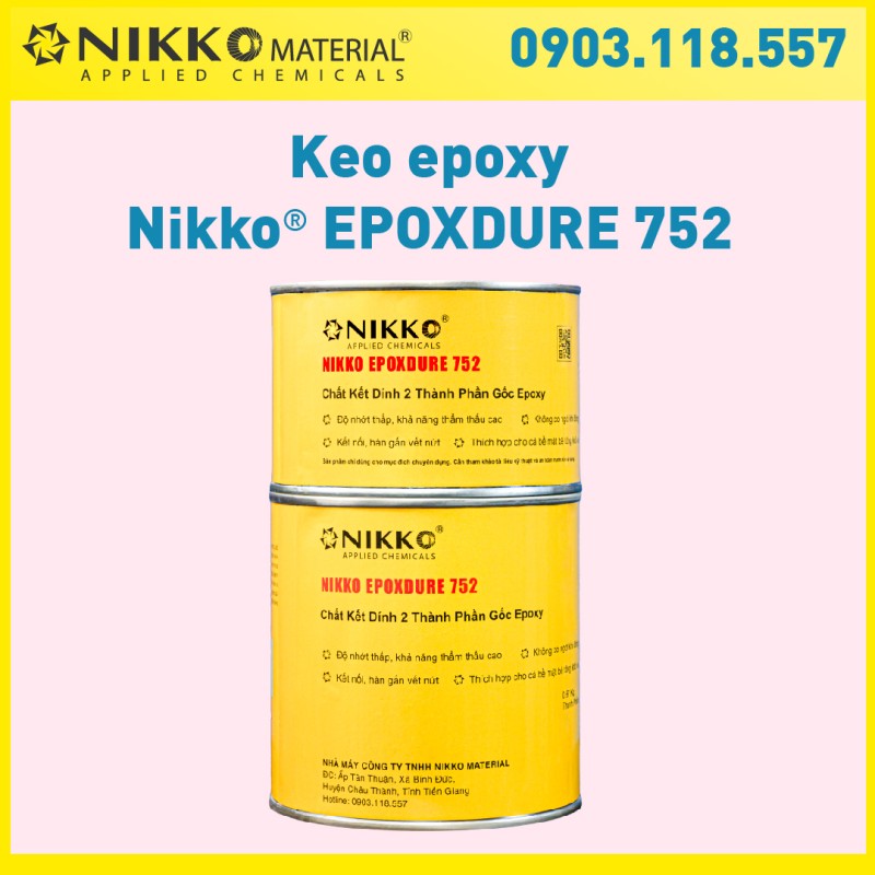 NIKKO EPOXDURE 752 – Keo bơm vá vết nứt bê tông gốc nhựa epoxy hai thành phần